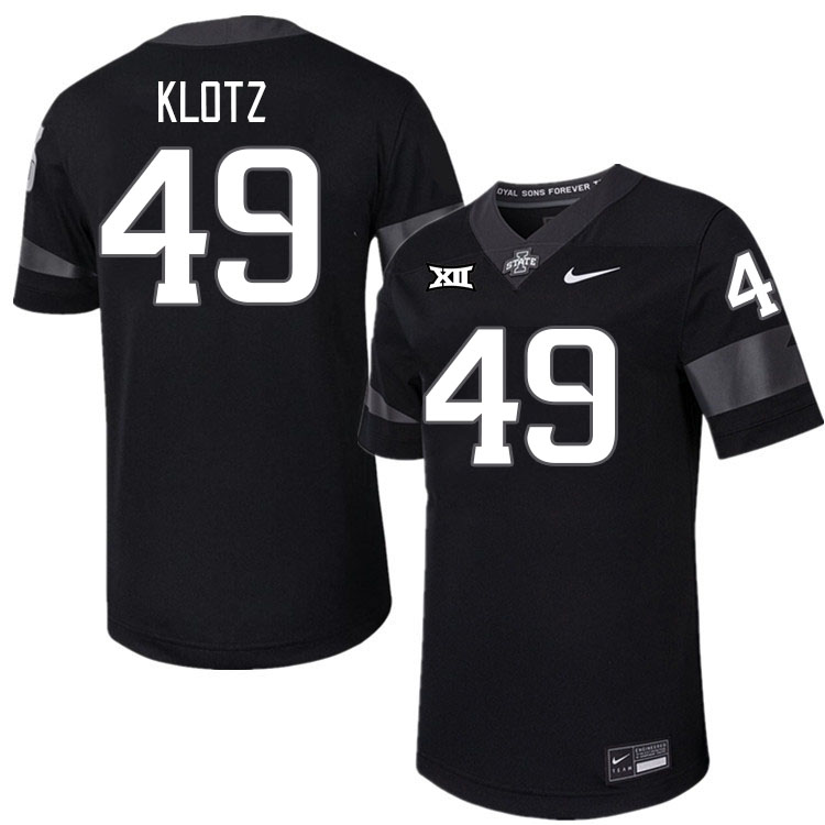 Men #49 Stevo Klotz Iowa State Cyclones College Football Jerseys Stitched-Black